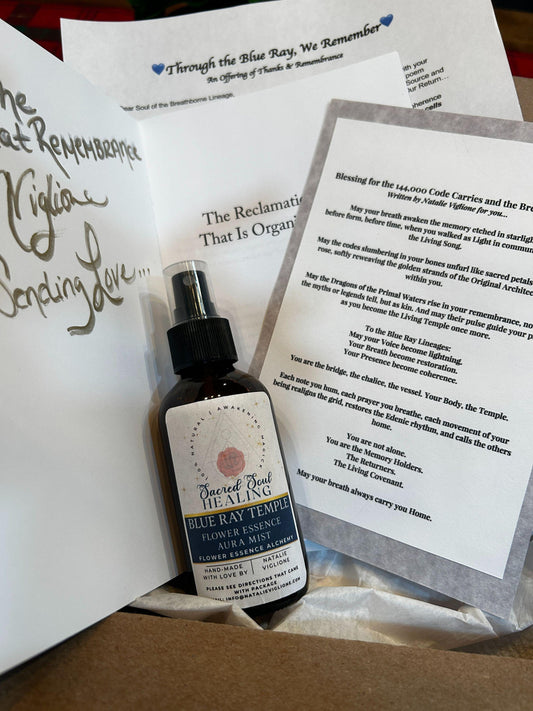 Signed Poetry Chapbook & Botanical Aura Mist Gift Set - Harmony Through the Blue Ray of Creation by Natalie Viglione - Hand-Crafted Limited Edition