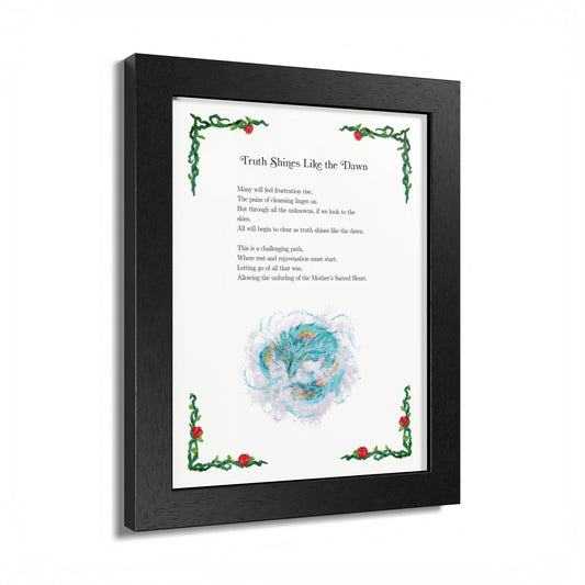 Framed Poetry Art Print by Natalie Viglione - "Truth Shines Like the Dawn" - 8x10 inch Wooden Frame with Acrylic Cover - Made to Order Wall Art