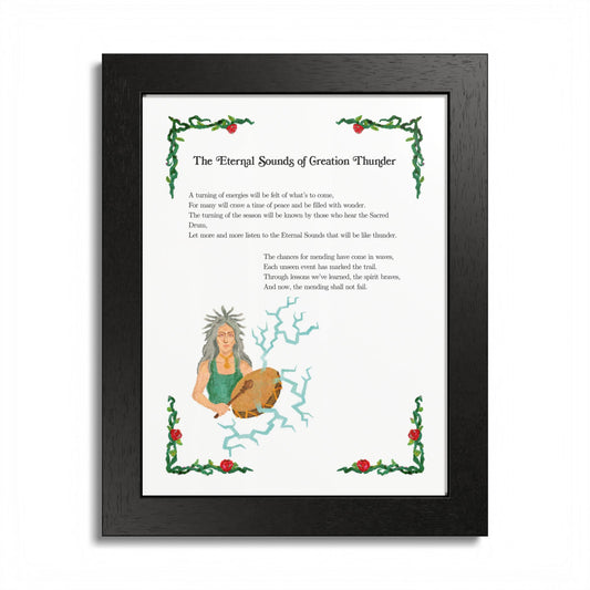 Framed Poetry Art Print by Natalie Viglione - "The Eternal Sounds of Creation Thunder" - 8x10 inch Wooden Frame - Designed in Tennessee Wall Art
