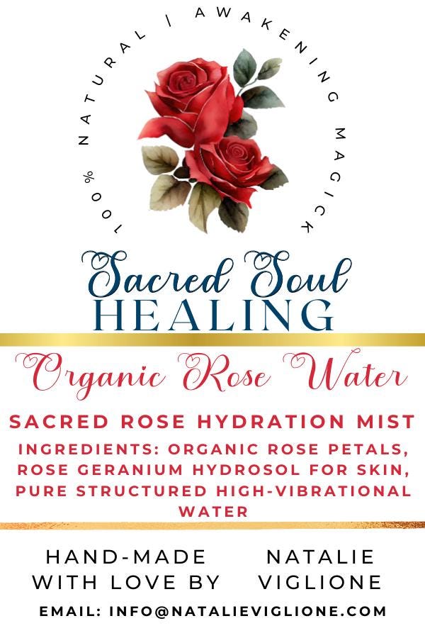 Sacred Rose Botanical Aura Mist - Hand-Crafted Rose Petal Aromatic Spray - Glass Bottle - Small-Batch Artisan Made in Tennessee - Gift