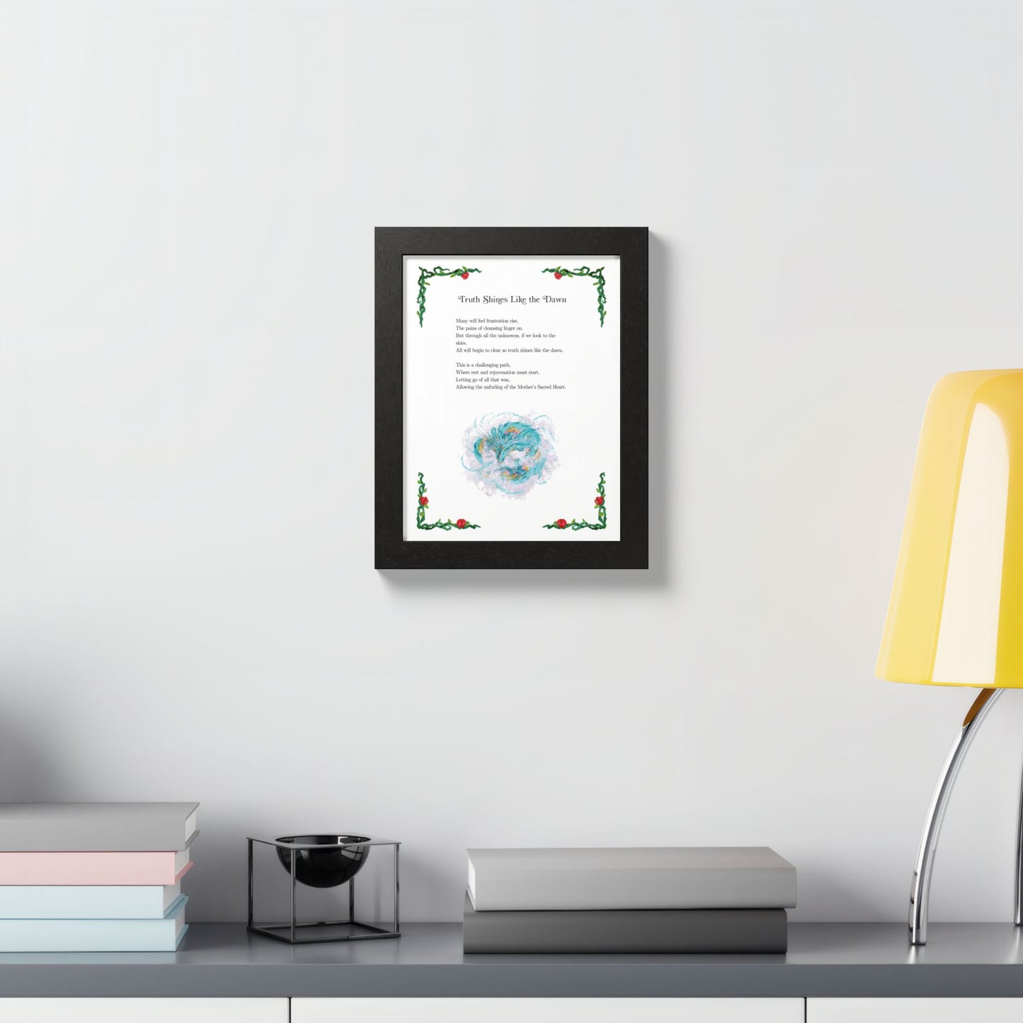 Framed Poetry Art Print by Natalie Viglione - "Truth Shines Like the Dawn" - 8x10 inch Wooden Frame with Acrylic Cover - Made to Order Wall Art