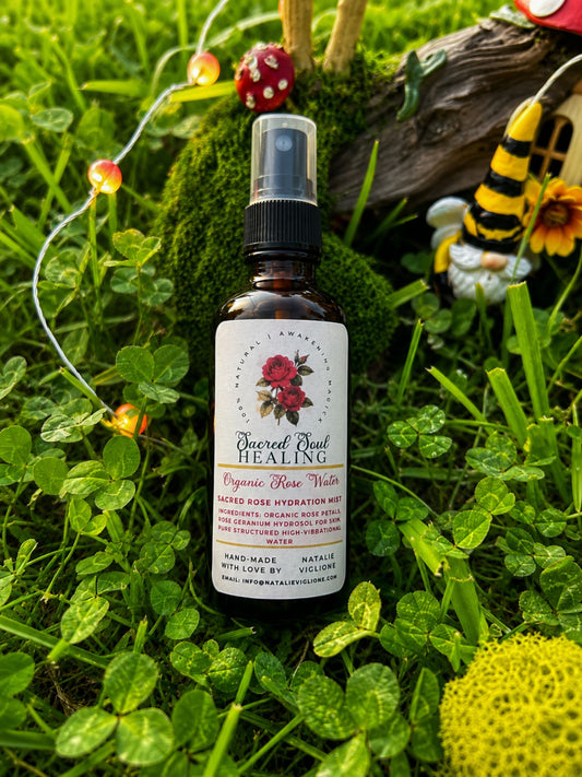 Sacred Rose Botanical Aura Mist - Hand-Crafted Rose Petal Aromatic Spray - Glass Bottle - Small-Batch Artisan Made in Tennessee - Gift