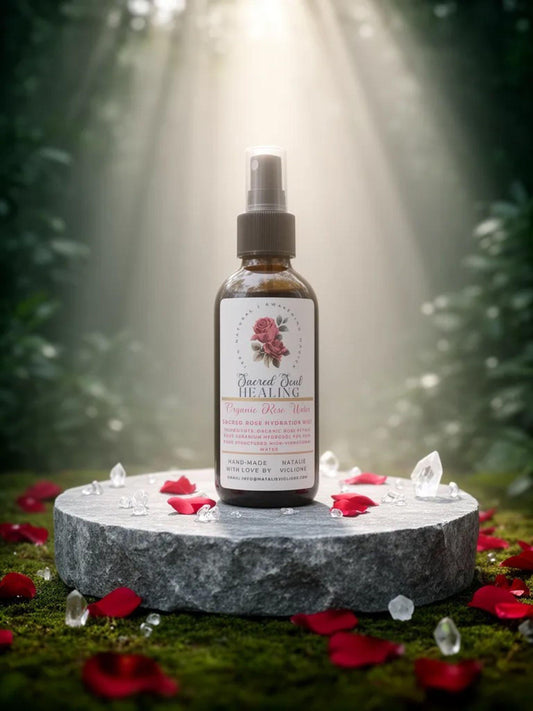 Sacred Rose Botanical Aura Mist - Hand-Crafted Rose Petal Aromatic Spray - Glass Bottle - Small-Batch Artisan Made in Tennessee - Gift